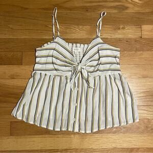 Becaal Tie-Front Striped Tank - Size M